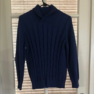 Men's Navy Cable Knit Sweater